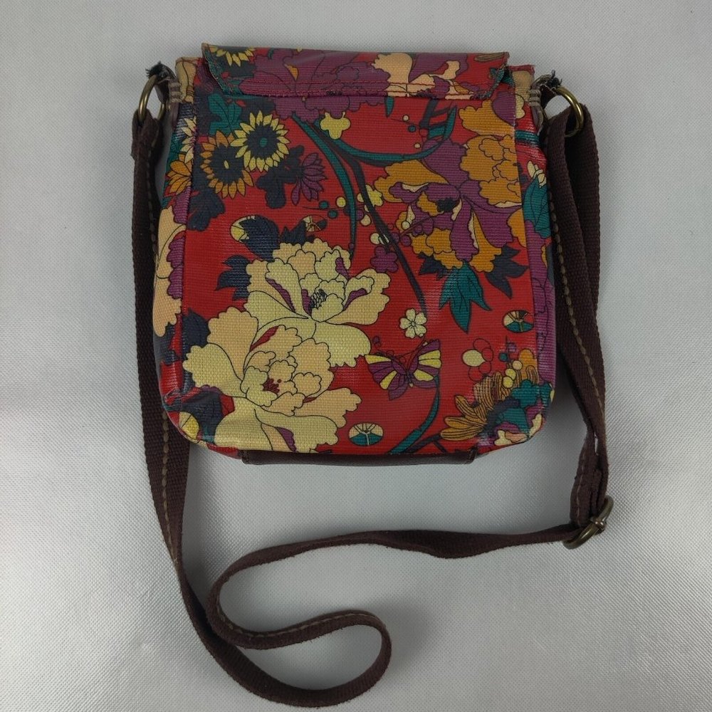 Sakroots Artist Circle Small Crossbody Messenger Purse Coated Canvas Floral Boho - Picture 2 of 11
